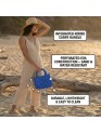 Mini EVA Beach Bag for Women - Cute Waterproof Rubber Tote Handbag for Vacation, Pool & Shower - Washable Mini Handbag for Sunscreen, Phone & Keys (Blue)(8 Inch) 